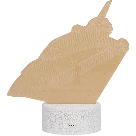 Veilleuse 3D, 16 couleurs, intensité variable, 4 modes de clignotement, télécommande, interrupteur tactile, lampe de la série Vaisseau spatial, cadeau pour enfants (1/5)