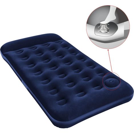 Bestway Inflatable Flocked Airbed Built-in Foot Pump 188x99x28cm (1/5)