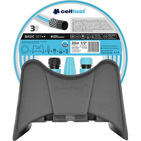 Kit D'irrigation De Base, Tuyau 12,5 Mm X 20 M, Support De Suspension Et Connecteurs Cellfast (1/2)