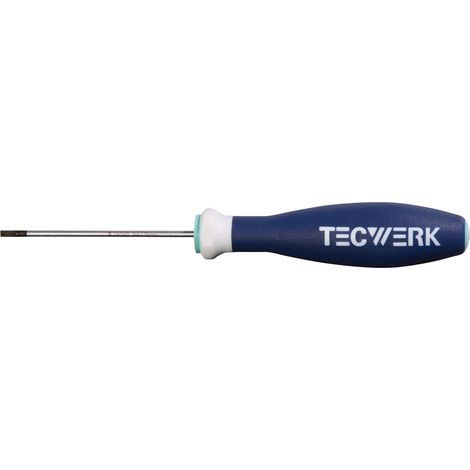 TECWERK Schraubendreher Schneiden-B 2,5 mm Klingen-L 75 mm 3K-Griff Rundkl., Breite: 2,5 mm