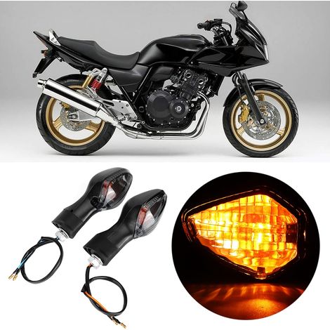 Clignotant avant moto Honda CRF250L, paire d'indicateurs de direction noirs fumés, feu clignotant latéral de rechange, style modifié, compatible CRF250L (1/5)