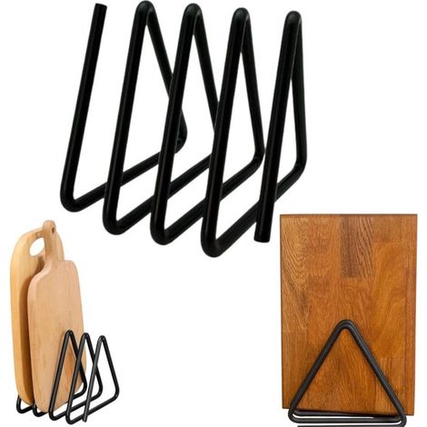 Étagère de rangement pour planches à découper, étagère à ustensiles compartimentée, en métal, peut être utilisée sur des bols, des assiettes, des planches à découper, des couvercles de casseroles et d (1/5)