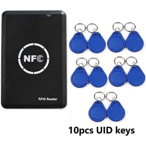 Copieur/duplicateur 13,56 MHz, clé NFC, lecteur/graveur de cartes USB, programmateur crypté UID EM4305, copieur d'étiquettes de cartes 10 touches (1/5)