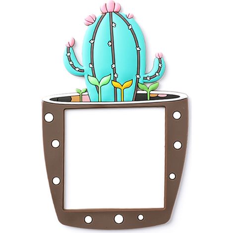 Autocollant lumineux et mignon en forme de cactus de Jamaïque, à coller souple et à motif dessin animé, idéal pour décorer un interrupteur, un salon ou une chambre. (1/2)