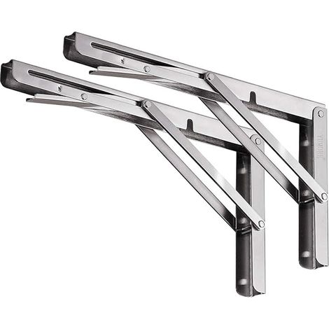 Supports d’Étagère Pliables 350mm Équerre Pliante Inox (1/5)