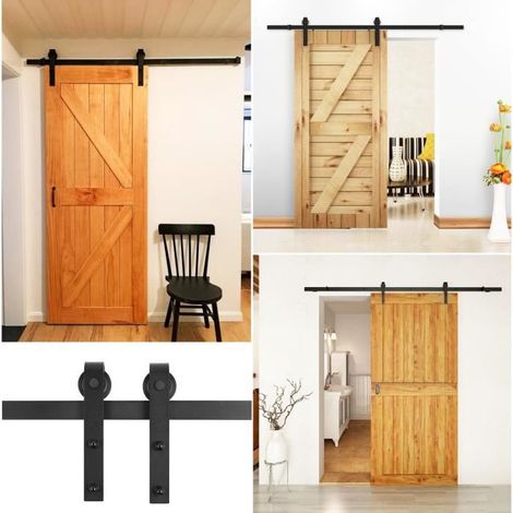 SiFree® 200cm Porte placard coulissante, Porte Coulissante, Rail porte coulissante, Roulette porte coulissante, Rail pour Système de Quincaillerie (1/5)