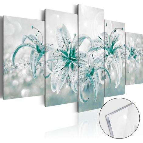 Tableau sur Verre Acrylique "Sapphire Lilies" 50 x 100 cm (1/2)