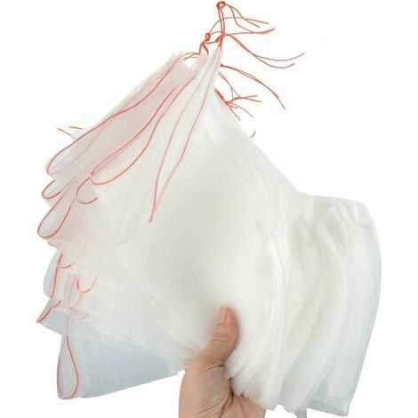 Lot de 100 sacs filet anti-insectes - pour protéger fleurs et fruits sac filet blanc (1/5)