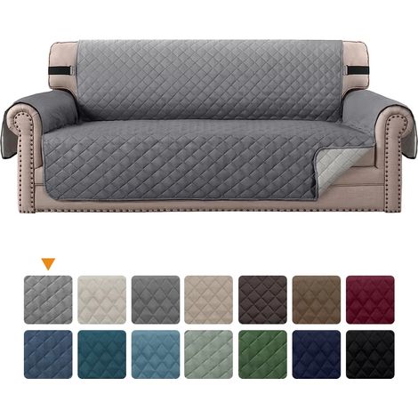 Housse imperméable grise pour canapé trois places avec cordon de serrage, lavable en machine (1/5)
