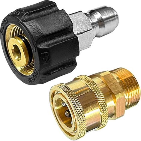 Kit d'adaptateur pour nettoyeur haute pression M22 3/8" Quick Connect, pistolet raccord rapide pour tuyaux haute pression (1/5)