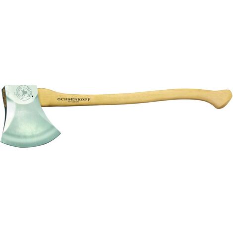 OCHSENKOPF Ascia Sportiva, Manico in Noce Americano, Proteggi Lama in Pelle, Tagliente Lucidato 190 mm, Lunga 800 mm, Ascia da Allenamento, Ox 440 H-2708 (1/4)