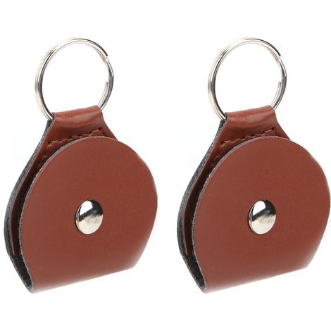 2-teiliges Gitarrenplektrum-Etui aus PU-Leder mit Schlüsselanhänger, tragbares Gitarrenzubehör zur Aufbewahrung (1/5)