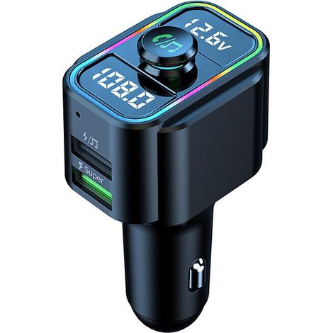 Émetteur FM Bluetooth avec charge ultra-rapide de 22,5 W, autoradio mains libres, lecteur MP3, adaptateur. (1/5)