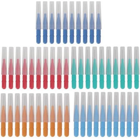 Brossettes interdentaires - - 50 pièces - Compactes - Pratiques - Soins bucco-dentaires (1/4)