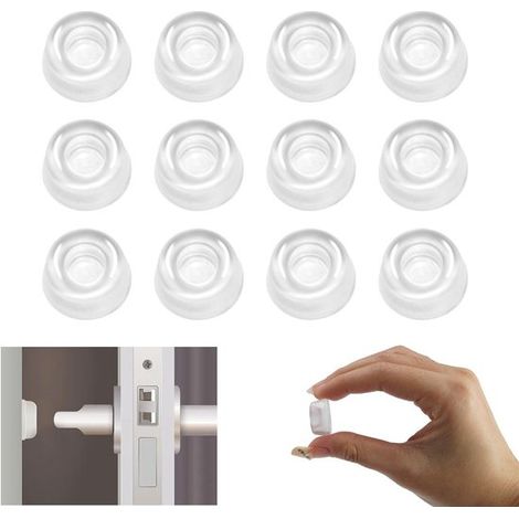 Butoirs de porte en caoutchouc transparent (12 pièces) avec amortisseurs auto-adhésifs, cercles élastiques de 22 mm pour la protection et l'insonorisation (1/5)