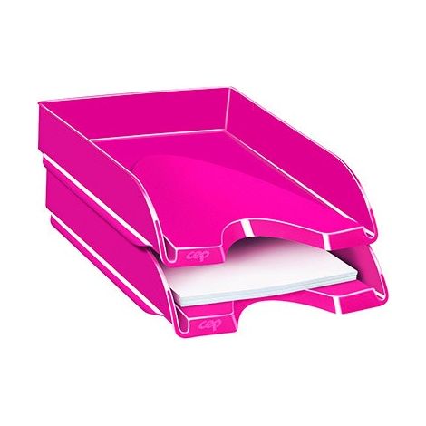 cesta Corbeille moderna brillante rosa para oficina