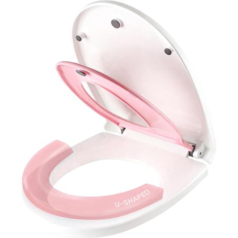 Abattant WC Forme U, Lunette de Toilette avec Siège Enfant (1/5)