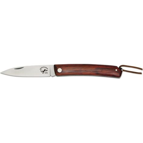 Navaja Salamandra con mango cocobolo, hoja de 75 mm y grosor de 2,8 mm, total 170 mm, peso 60 gramos, contiene funda, 120021 + pañuelo desenfunda