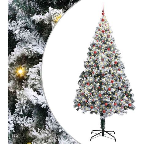 Sapin de Noël  Arbre de Noël artificiel Blanc 240 cm PVC, Acier et Plastique (1/5)