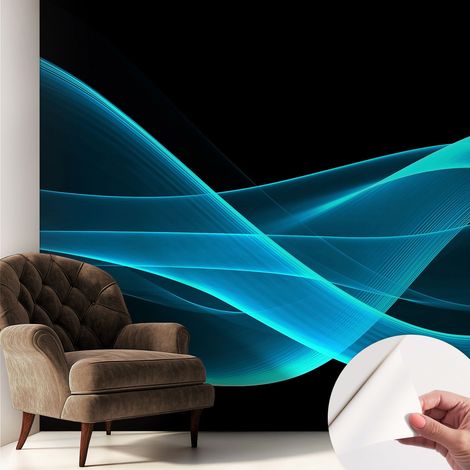 Papier peint autocollant adhésif avec motifs pour salon et chambre accessoire stylé pour votre intérieur Vagues spectaculaires 250x250 cm (1/5)