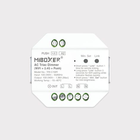 LED Dimmer TRIAC WiFi MiBoxer TRI-C1WR kompatibel mit RF-Fernbedienung und Taster 300 W (1/4)