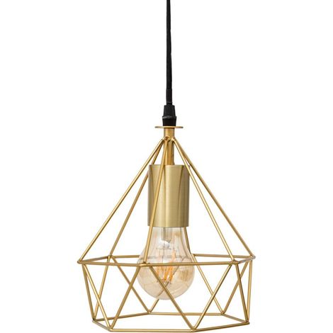 Suspension métal filaire Or 19 x 22 cm (1/3)
