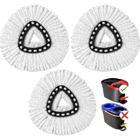 Lot de 3 têtes de Rechange compatibles avec Les balais rotatifs Vileda Recharges de tête rotative en Microfibre lavables Nettoyage Facile (1/5)
