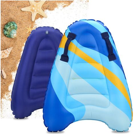 1 Bodyboard gonflable, pliable, PVC résistant, poignées nylon, forme croissant, plage piscine enfants adultes (1/5)