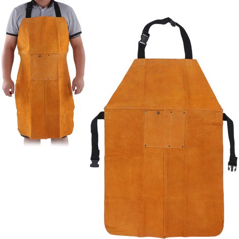 Tablier de protection de soudage en cuir de vachette ignifugé pour soudeurs (1/5)