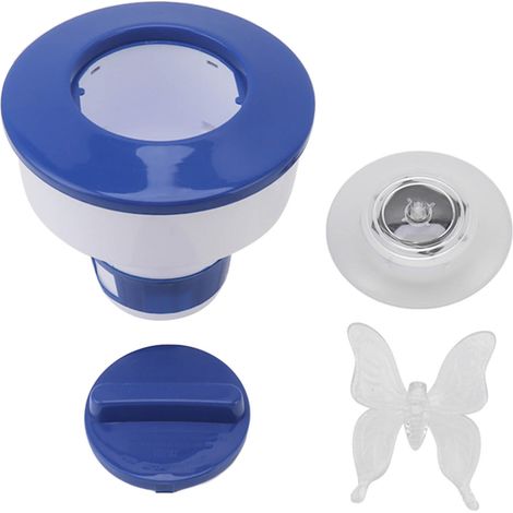 Distributeur chimique flottant réglable en plastique 600 mAh pour spa, bain à remous et petite piscine, lampe papillon (1/5)