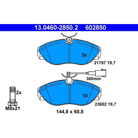 Kit de plaquettes de frein, frein à disque ATE 13.0460-2850.2 CITROËN 4252 24