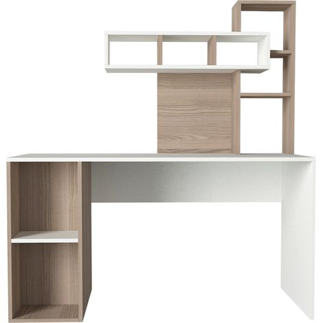 Holzschreibtisch "Coral" - 140 x 60 x 153 cm - Cordoba weiß