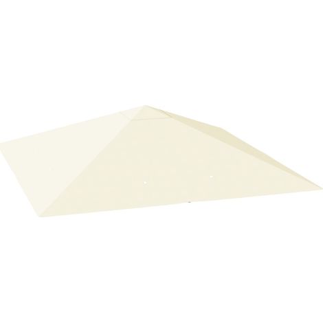 Dachbespannung für Pavillon 298x298 cm aus Polyester, Creme, 8 Ablauföffnungen – MEUBLIV (1/5)