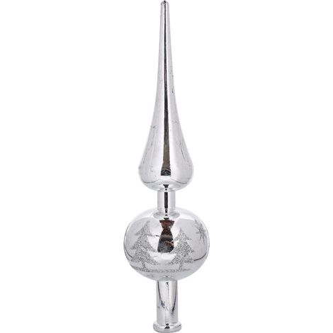 Pointe de Sapin de Noël, Topper Arbre, Cimier pour Décoration de Noël, Christmas Tree Top (Argent) (1/5)