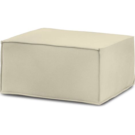 Talamo Italia Pouf Barbara, Pouf da salotto, 100% Made in Italy, Poltroncina relax in tessuto imbottito, Cm 80x70h43, Beige, con imballo rinforzato