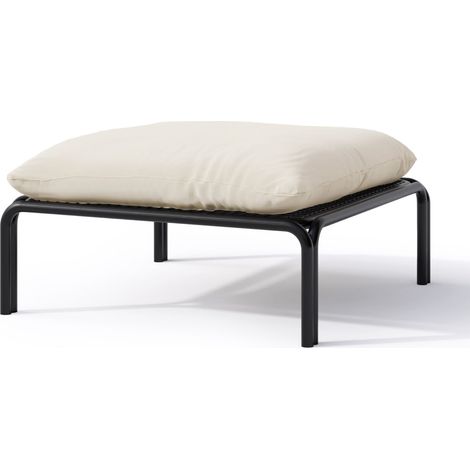 Selsey Worcully Gartenhocker mit wasserabweisendem Stoff, Beige/Schwarz, 75 x 72 cm (1/3)