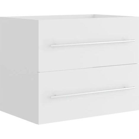 Elegante mobiletto sottolavabo per bagno 60 x 38,5 x 48 cm in legno composito bianco 020047808