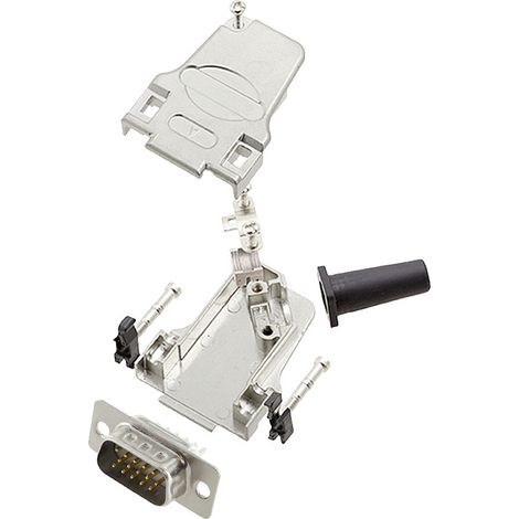 encitech D45ZF09-HDP15-W-K 6355-8064-01 D-SUB Stiftleisten-Set 45 ° Polzahl: 15 Lötkelch 1 St.