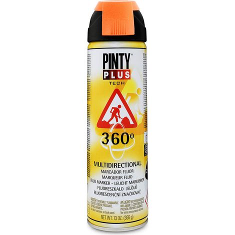 Vernice spray Pintyplus Tech 650cc Marker fluorescente 360° Arancione T143 (1/2)