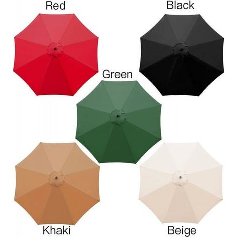 Housse de Parasol - 3 M - 8 Baleines - Imperméable Anti-UV - Tissu Polyester Double Couche - Remplacement pour Parasol Extérieur (1/4)