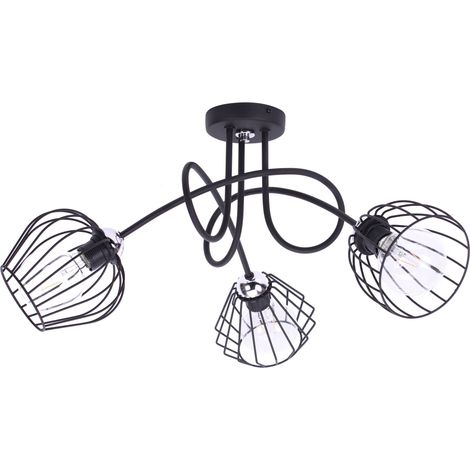 LÁMPARA DE ARAÑA INDUSTRIAL DE 3 BOMBILLAS SOBRE LA MESA DEL LOFT (1/5)