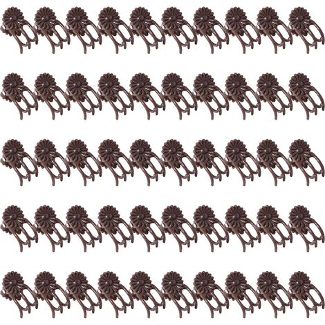 50 Pflanzenclips aus Kunststoff, Rattan-Pflanzenstützclips, Clips zur Fixierung des Blumenwachstums, Gartenbedarf