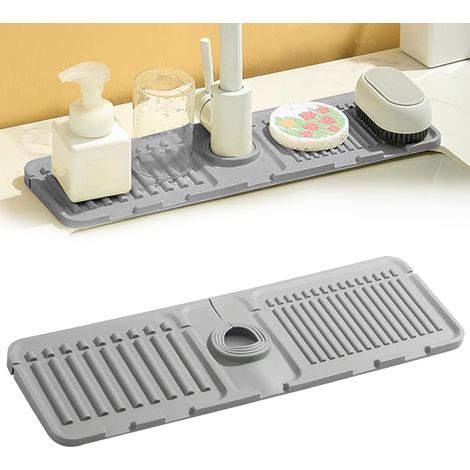 CCYKXA (Gris).Tapis de Disque de Drain de Robinet résistant aux éclaboussures, Tapis de Robinet pour évier de Cuisine, 2024 Nouveau Tapis de Disque de Drain en Silicone Tapis de Drain de Robinet