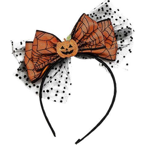 Haarreif mit Fliege, bezaubernder Kürbis-Haarreif für Halloween, Party-Haarschmuck – 22 x 19 cm – Gelb (1/4)