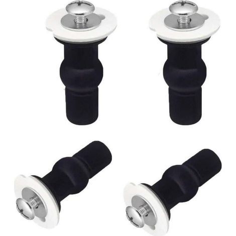 Lot de 4 boulons pour abattant WC. vis pour charnière. fixations pour abattant WC. kit de pièces de rechange en caoutchouc expansible (pour abattants WC avec trou de 14 à 16 mm) (1/5)