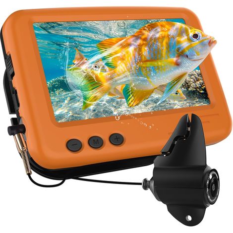 Fish Finder Caméra sous-marine avec écran IPS de 4,3 pouces et câble de 15 m, étanche à 220 °, vision nocturne pour la pêche en mer, rivière, pêche sur glace