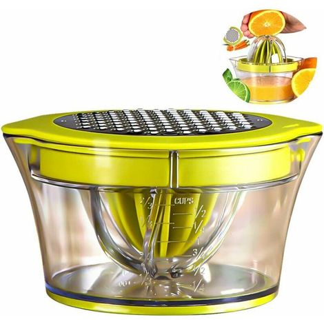 Manual Multifunction Juicer 4 in 1 Orange Lemon Juicer with 2 Engraved Reamers 400ml Measure
