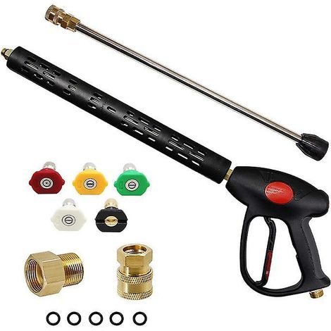 pistolet De Nettoyage De Pistolet Eau De Lavage De Voiture Bobine En Cramique Trois-en-un 4000psi Avec Adaptateur De Buse 5 Couleurs (1/5)