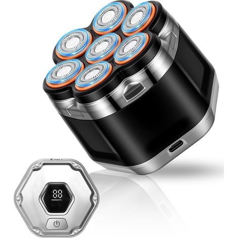 7D Rasoir Tête Chauve Homme, Rasoir Électrique Étanche IPX5, Humide (1/5)