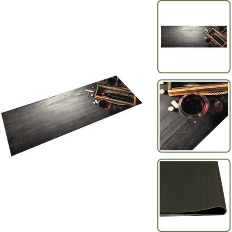 Tapis de cuisine lavable bouteille de vin 60x180 cm velours - Tapis De Cuisine - Tapis Absorbant - Tapis Décoratif - Tapis Salle De Bain - Tapis Entrée (1/5)